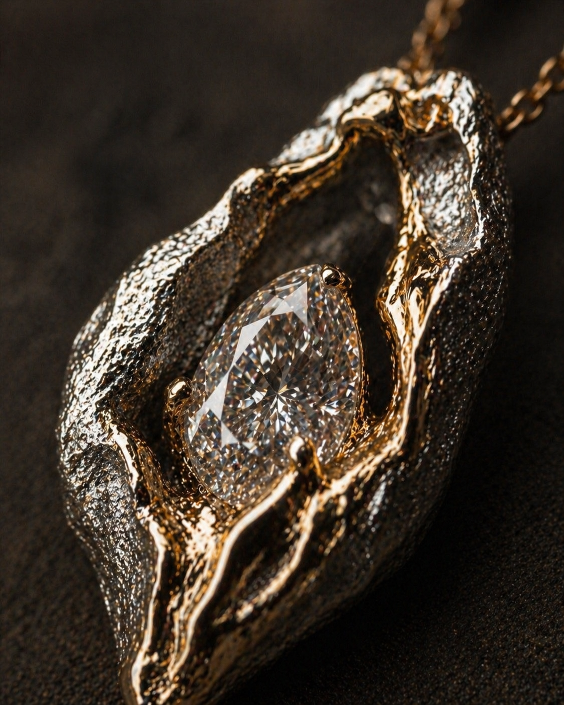 Symbolic diamond necklace for transformation and defining moments
